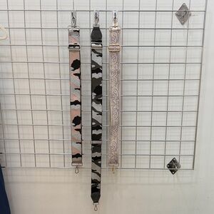 Multi-Pattern Adjustable Bag Strap — Pink Camo, Gray Camo & Lavender Paisley